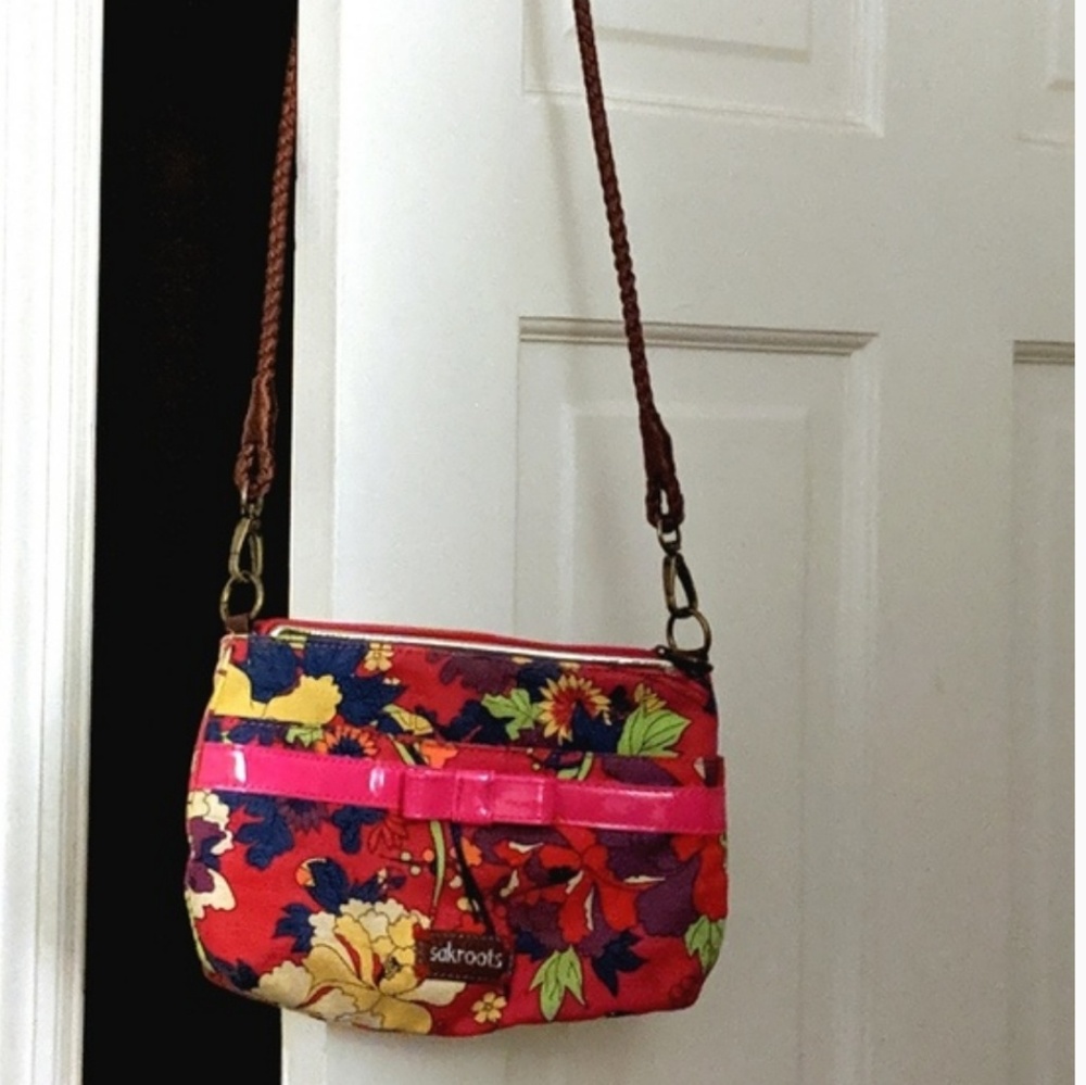 Sakroots Canvas Crossbody W/Leather Strap